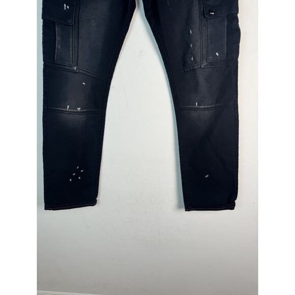 Cult Of Individuality Greaser Cargo Jeans Distressed Black Sz 36x34 Denim Men’s - Picture 3 of 16